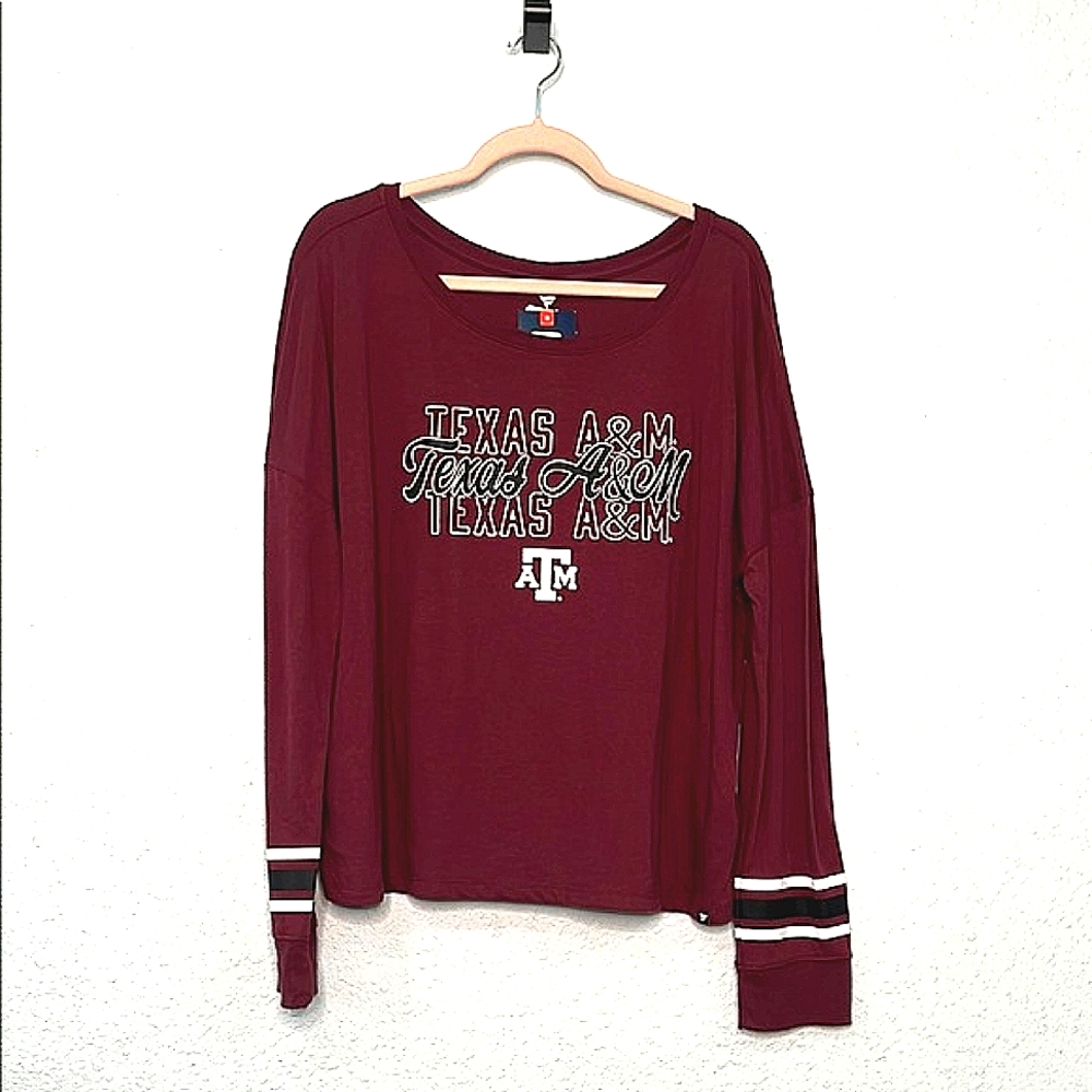Women’s XL Fanatics Texas A&M Maroon Long Sleeve Shirt NWT